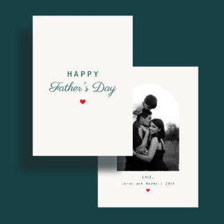 Tarjeta Modern Minimal Heart Custom Photo Father's Day
