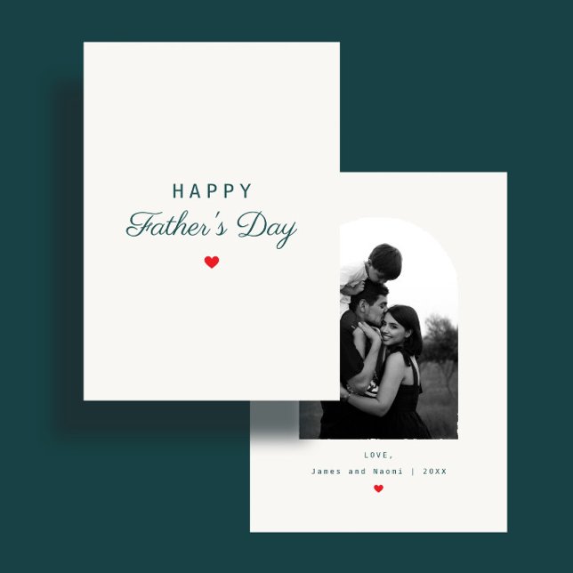 Tarjeta Modern Minimal Heart Custom Photo Father's Day (Subido por el creador)