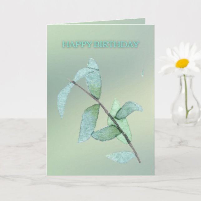 Tarjeta Modern Minimalist  Elegant Happy Birthday Card (Planta pequeña)