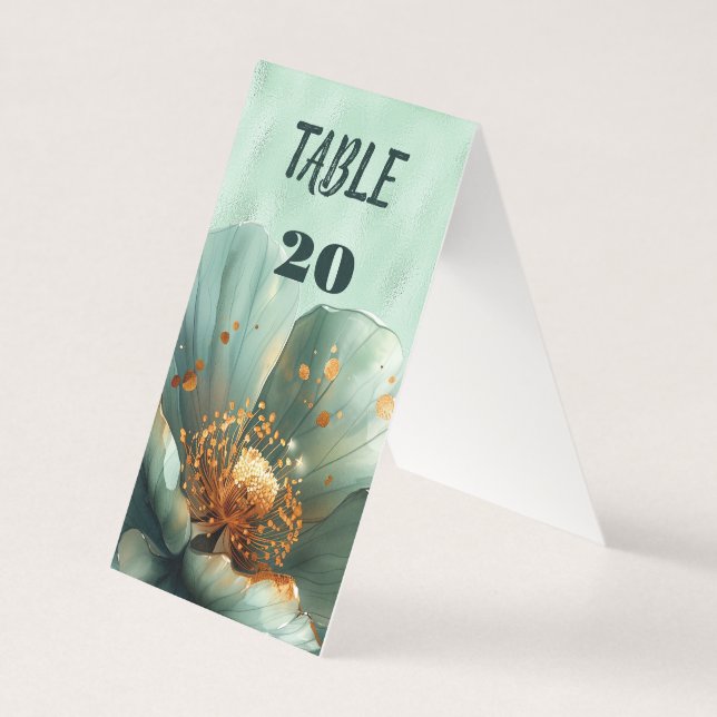 Tarjeta Modern Minimalist Emerald and Gold Wedding (Anverso)