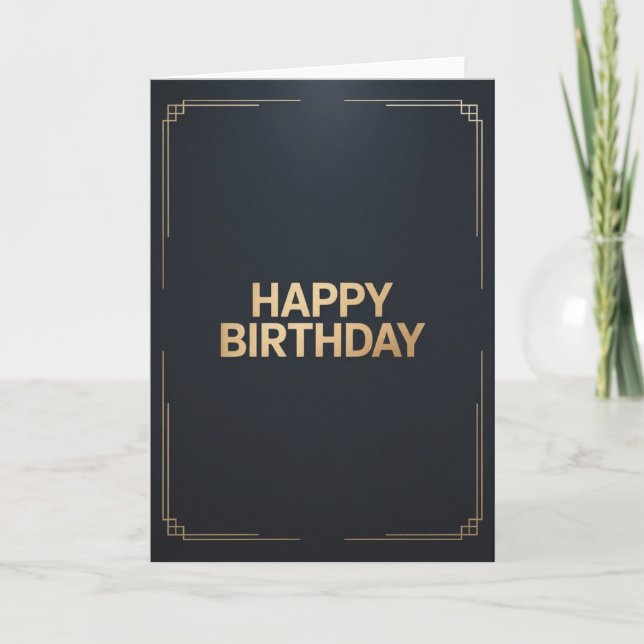 Tarjeta Modern Minimalist Happy Birthday Card for men (Anverso)