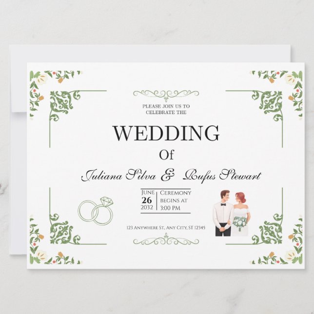 Tarjeta Modern Minimalist Sage Green Arched  Wedding Card (Anverso)