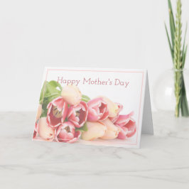 Tarjeta Modern Peach Pink Floral Bouquet