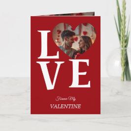 Tarjeta Modern Red Valentine’s Day Photo Card