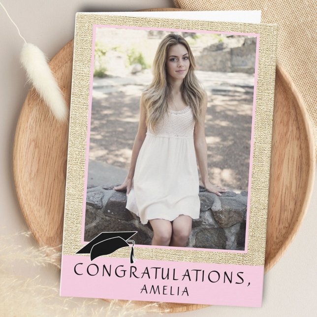 Tarjeta Modern Rustic Congratulations Graduation Photo (Subido por el creador)