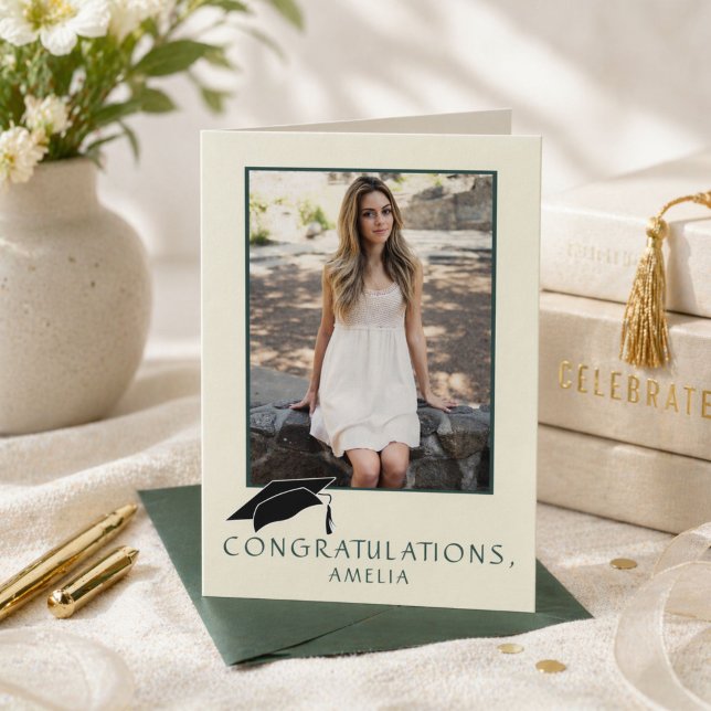 Tarjeta Modern Simple Congratulations Graduation Photo (Subido por el creador)