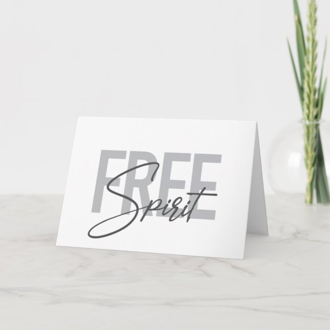 Tarjeta Modern, simple, cool typography of Free Spirit (Anverso)