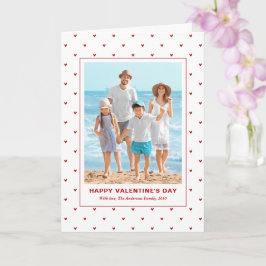 Tarjeta Modern Simple Red Hearts Photo Valentines Day