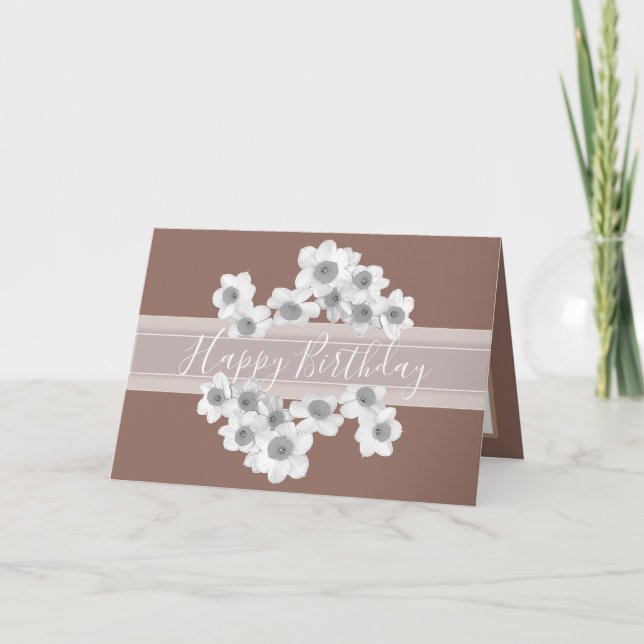 Tarjeta Modern Spring Daffodils Elegant Botanical Birthday (Anverso)