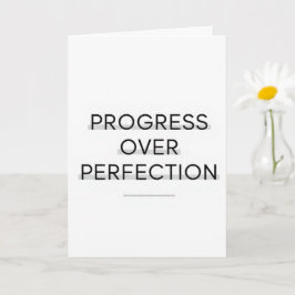 Tarjeta Modern typography progress over perfection text