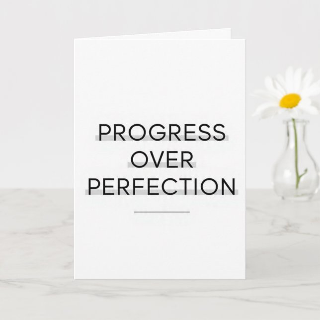 Tarjeta Modern typography progress over perfection text (Planta pequeña)