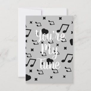 Tarjeta Modern Valentines Musical Notes Music Hearts