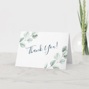 Tarjeta Moderna acuarela Eucalyptus Boda Gracias