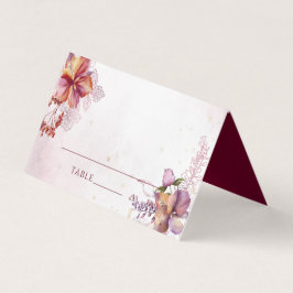 Tarjeta Moderna acuarela Marsala Fall Bouquet Boda