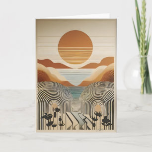 Tarjeta Moderna Art Spring Valley Lake Sunset