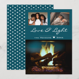 Tarjeta Moderna chimenea de leña de fuego Navidades acoged