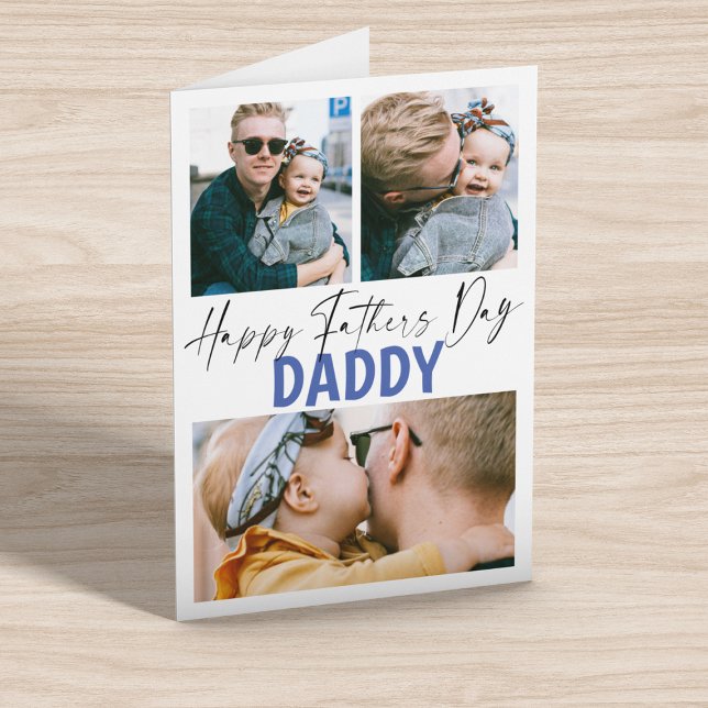 Tarjeta moderna de 3 Collages de fotos Papi Padres (Subido por el creador)