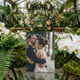 Tarjeta moderna de agradecimiento de boda con nota
