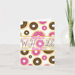 Tarjeta moderna de agradecimiento de donas con spr