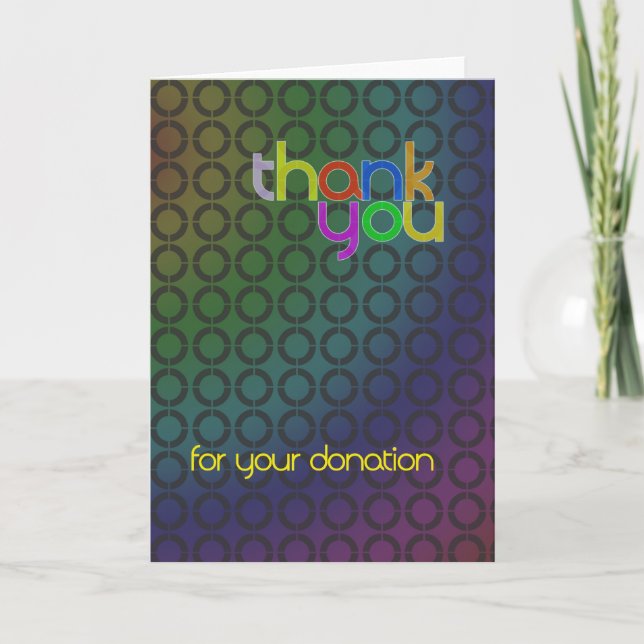 Tarjeta moderna de agradecimiento por donación (Anverso)