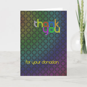 Tarjeta moderna de agradecimiento por donación