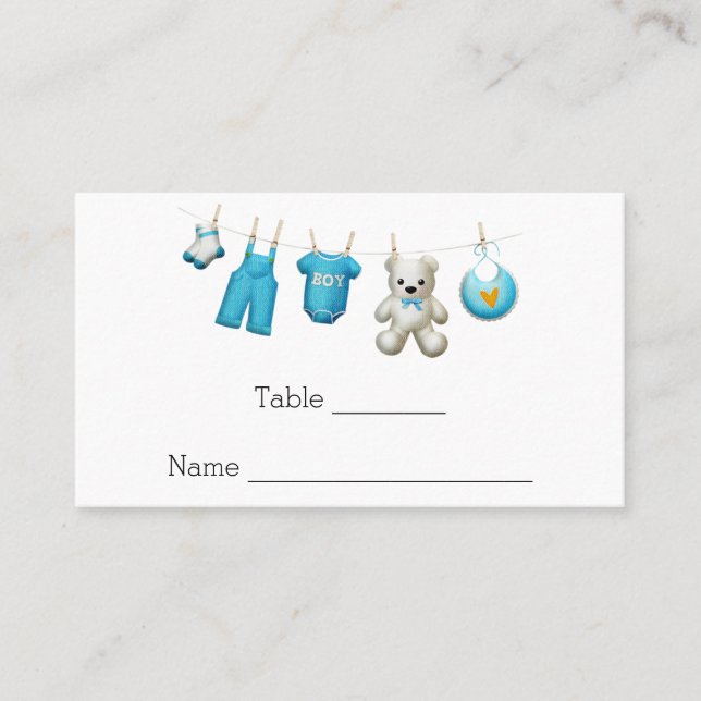 Tarjeta moderna de Baby Shower-Place de Cute Blue  (Anverso)