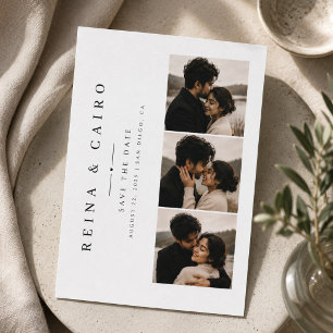 Tarjeta moderna de colaje de fotos para guardar la