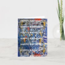 Tarjeta moderna de cumpleaños con arte abstracto