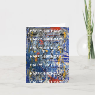 Tarjeta moderna de cumpleaños con arte abstracto