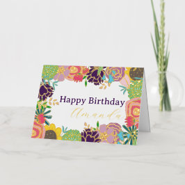 Tarjeta moderna de cumpleaños con foto personaliza