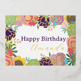 Tarjeta moderna de cumpleaños con foto personaliza
