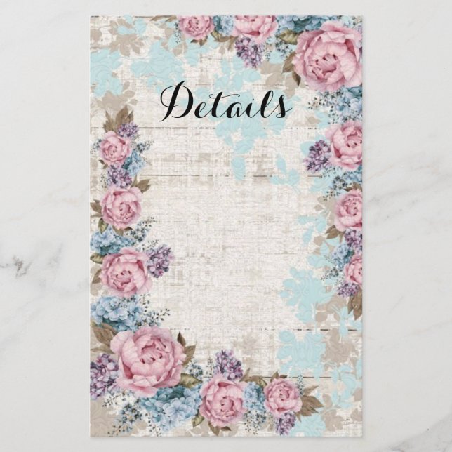 Tarjeta moderna de detalles florales (Anverso)