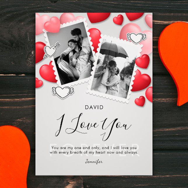 Tarjeta moderna de día de San Valentín con foto de (Subido por el creador)