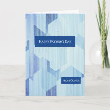 Tarjeta moderna de día del padre geométrica azul