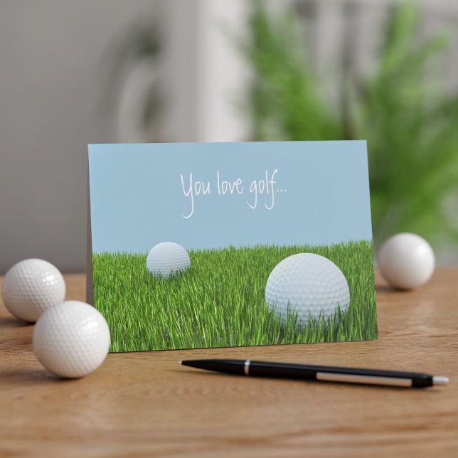 Tarjeta moderna de Día del Padre para golfistas (Your Dad loves Golf and you love your dad. Perfect Father's Day card to send. Add your Message!)