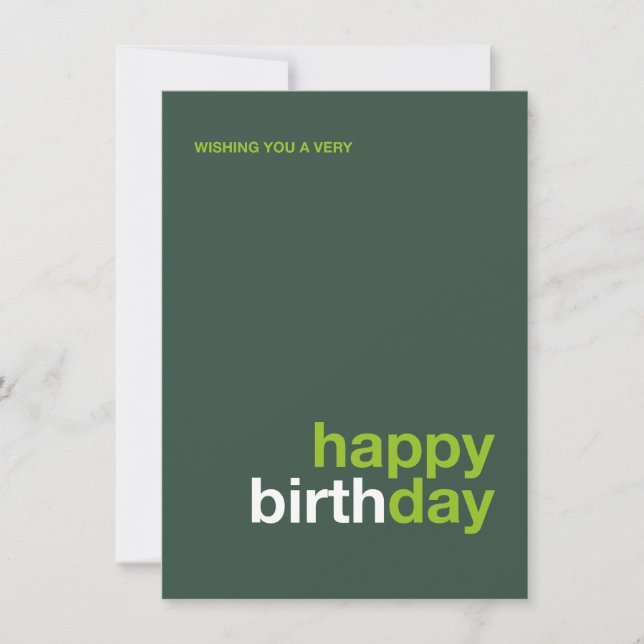 Tarjeta moderna de feliz cumpleaños – Diseño minim (Anverso)
