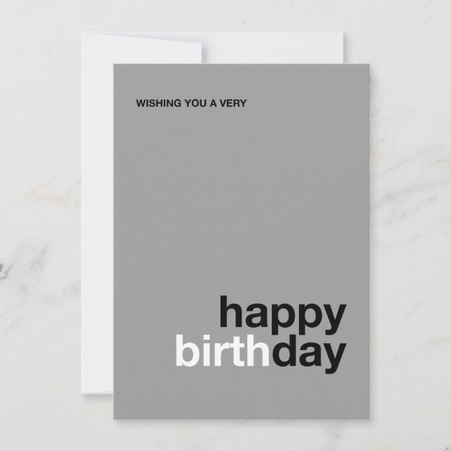Tarjeta moderna de feliz cumpleaños – Diseño minim (Anverso)