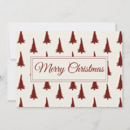 Tarjeta moderna de Feliz Navidad  Abetos rojos