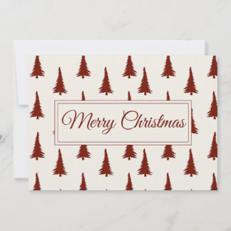 Tarjeta moderna de Feliz Navidad  Abetos rojos