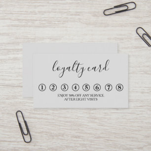 Tarjeta moderna de fidelidad Minimalista en blanco