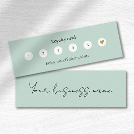 Tarjeta moderna de fidelización verde azulada a lo