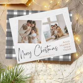 Tarjeta moderna de fotos de navidad de merry minim