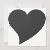 tarjeta moderna de gran corazón gris oscuro negro 
