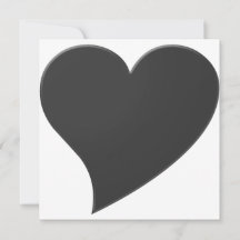 tarjeta moderna de gran corazón gris oscuro negro