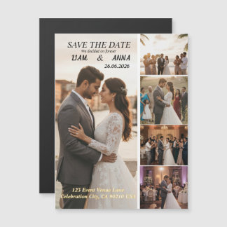 Tarjeta moderna de guardar la fecha de boda con 5 