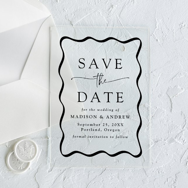 Tarjeta moderna de guardar la fecha de boda con ma (Subido por el creador)
