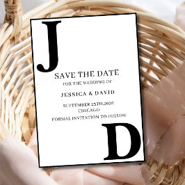 Tarjeta moderna de guardar la fecha de boda minima