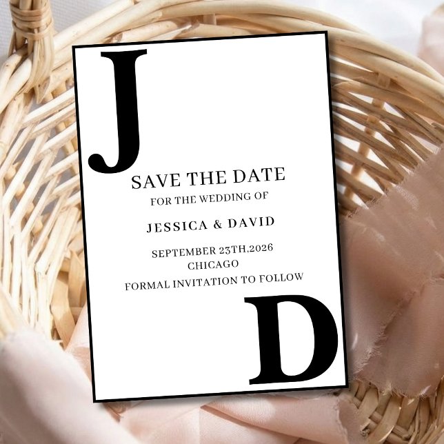Tarjeta moderna de guardar la fecha de boda minima (Subido por el creador)