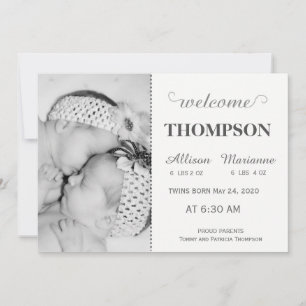 Tarjeta moderna de Invitación para bebés fotográfi