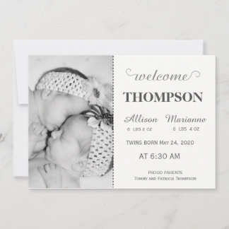 Tarjeta moderna de Invitación para bebés fotográfi